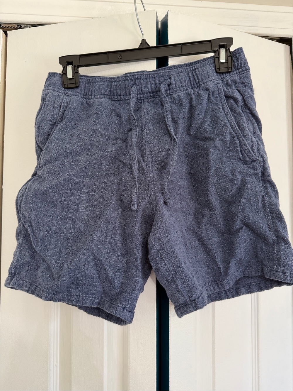 Hollister Men's Casual Drawstring Linen-Blend Shorts - Blue (XSmall)